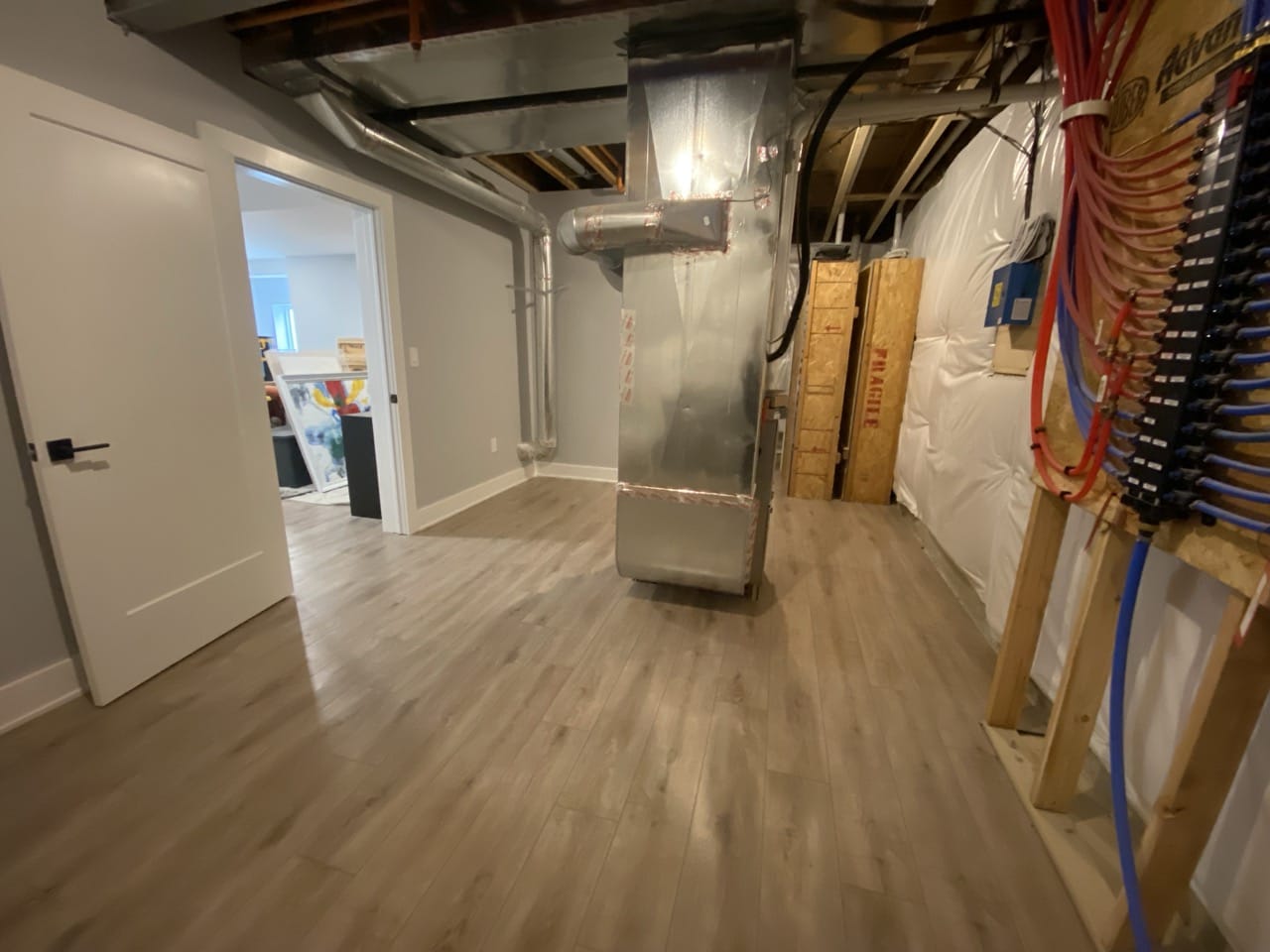 Finished basement room