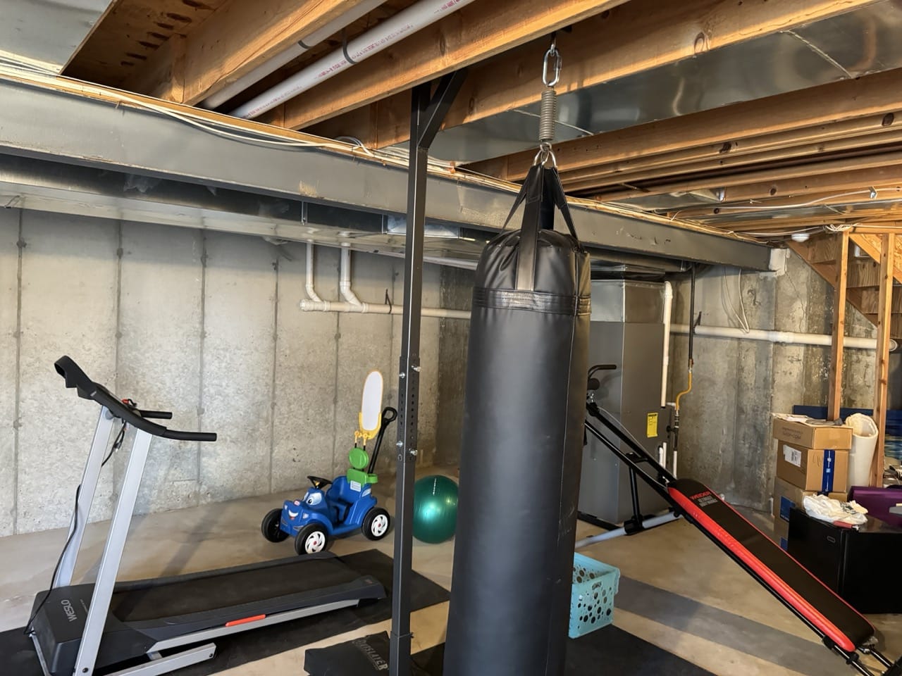 Basement remodel before