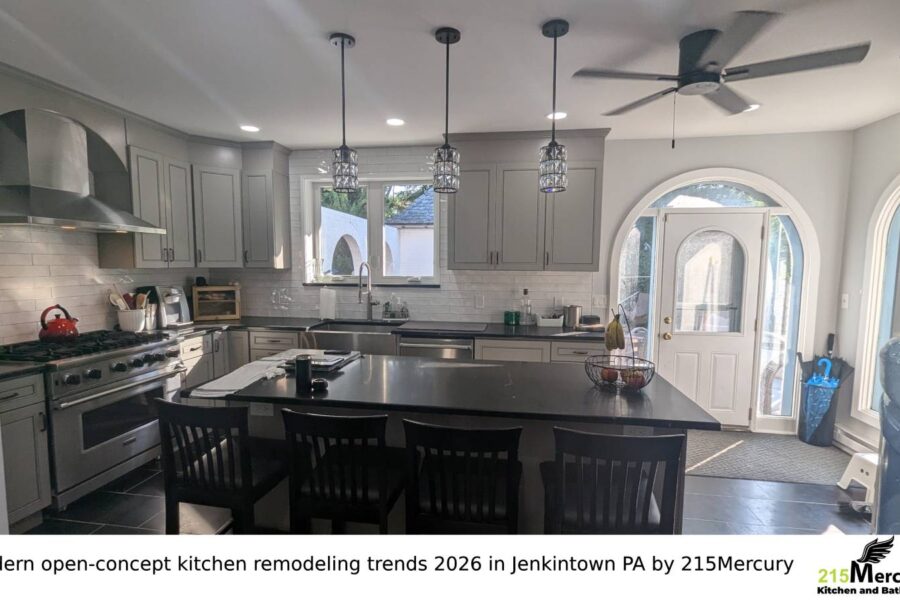 Modern open-concept kitchen remodeling trend 2026 in Jenkintown PA by 215Mercury