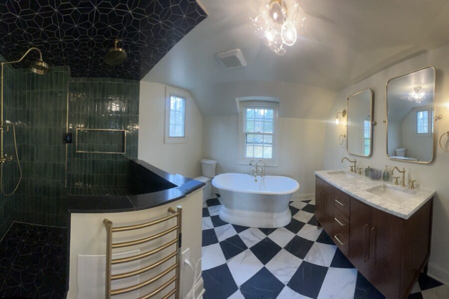 Bathroom remodel planning with modern fixtures, storage, and design elements